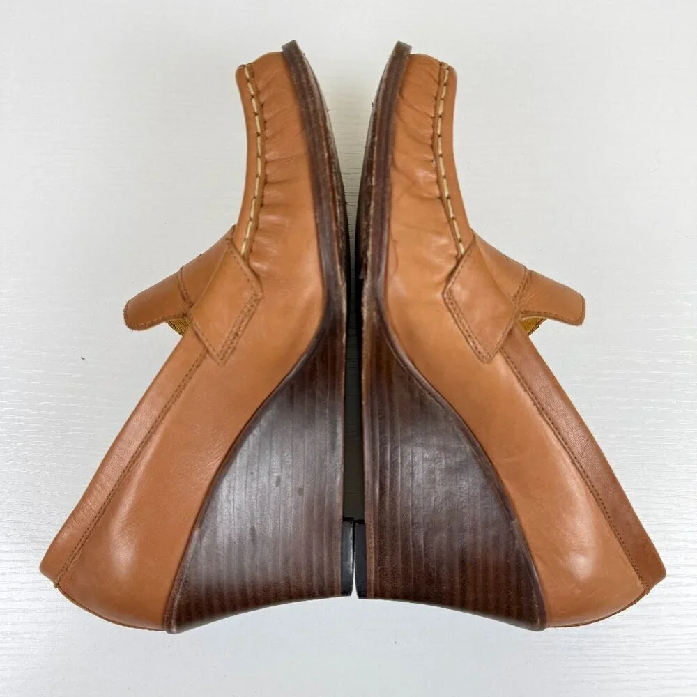 Michael Kors Brown Leather Wedge Loafers